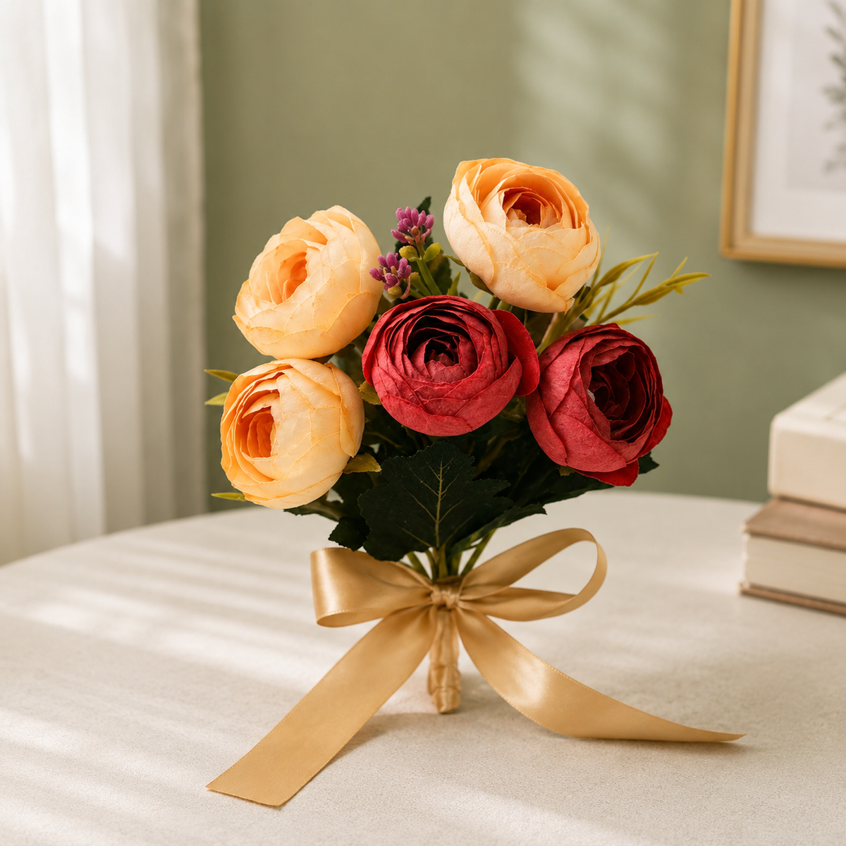 Peach Artificial Rose Flowers