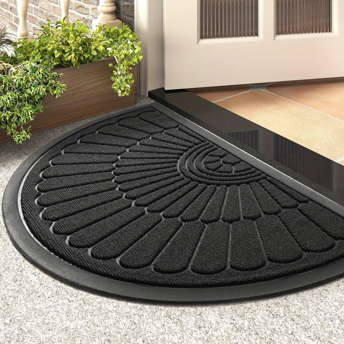 Halysa™ - Slim Half-Round Mat That Traps Dirt