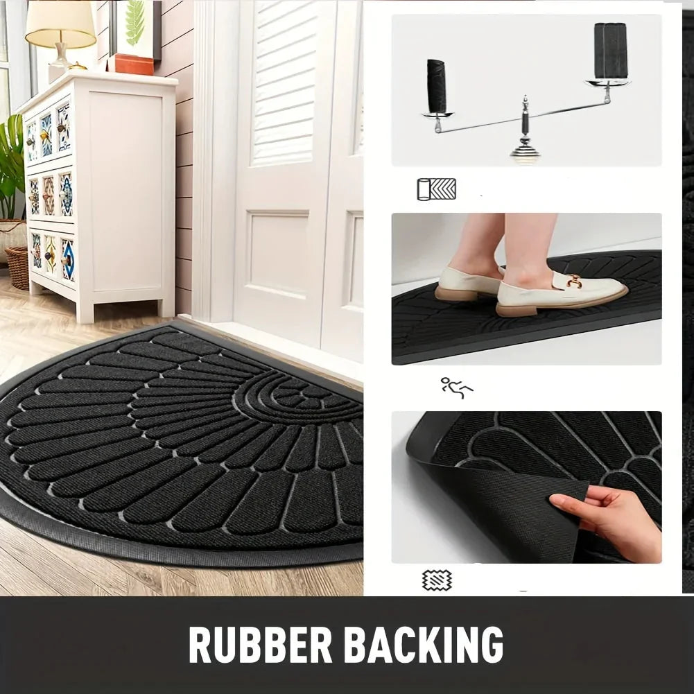 Halysa™ - Slim Half-Round Mat That Traps Dirt