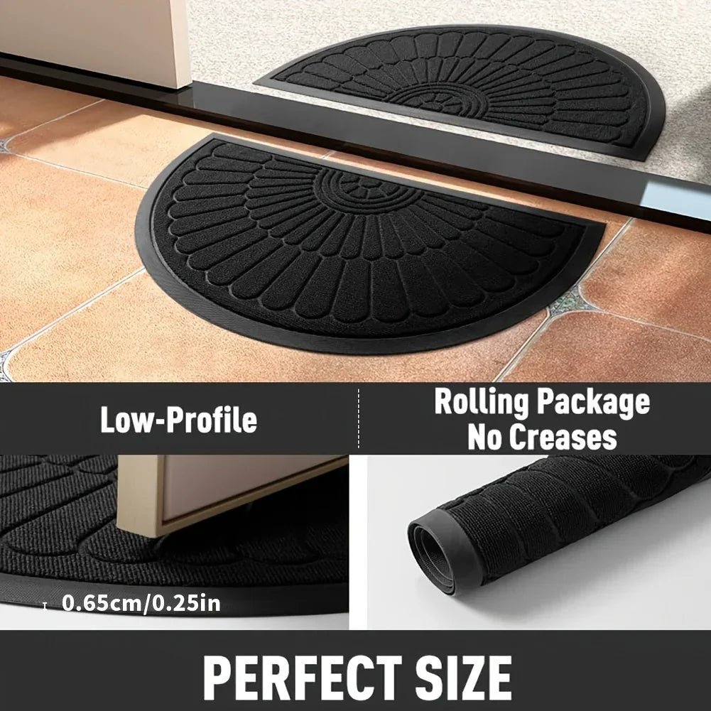 Halysa™ - Slim Half-Round Mat That Traps Dirt