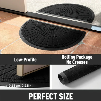 Halysa™ - Slim Half-Round Mat That Traps Dirt