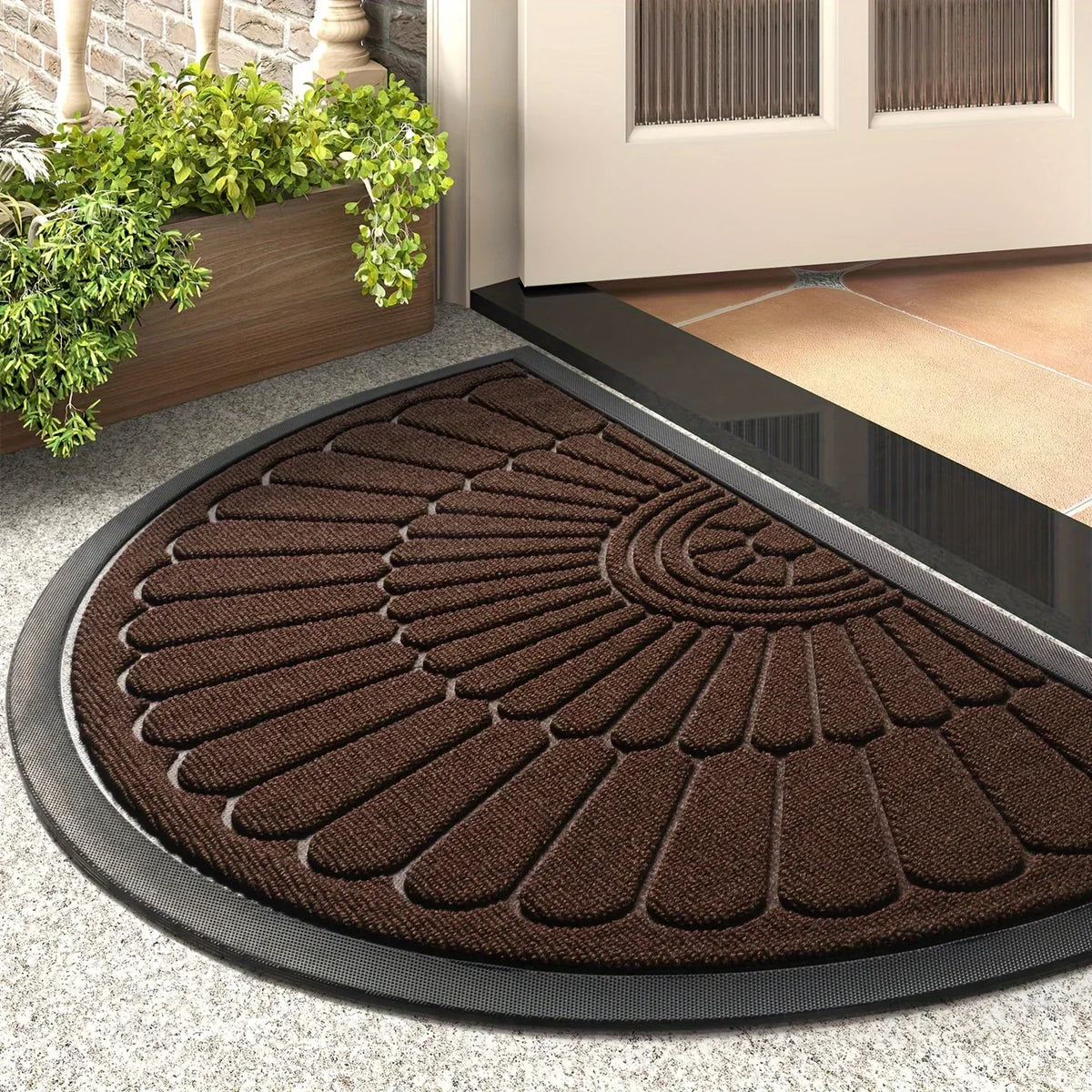 Halysa™ - Slim Half-Round Mat That Traps Dirt