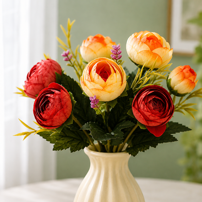 Peach Artificial Rose Flowers