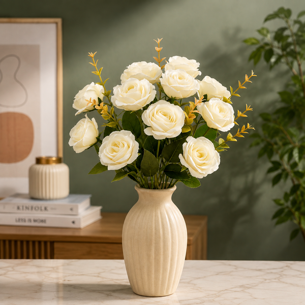 White Rose Artificial Flower