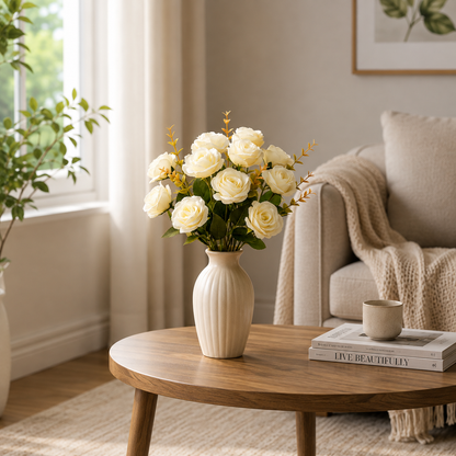 White Rose Artificial Flower