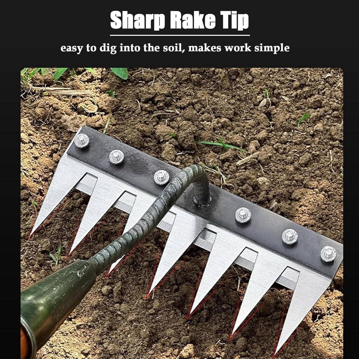 Rivaro™ - Narrow-Tine Rake for Precise Garden Weeding