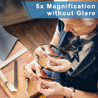 Lenzio™ - Hands-Free 5X Magnification for Reading and Crafts