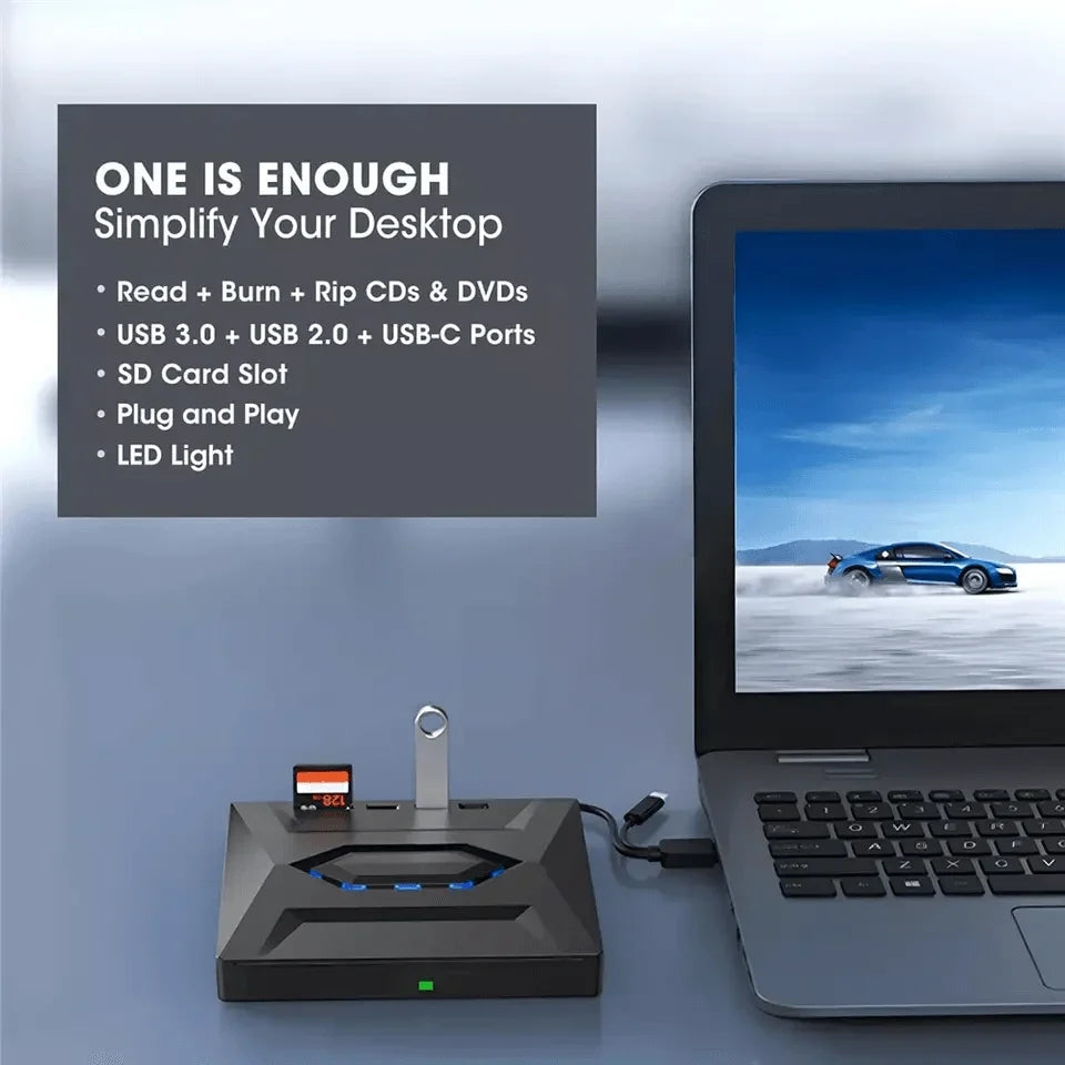 Arcena™ - Slim 3-in-1 Optical Drive for Travel